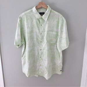 Chaps Go Untucked‎ Mens Mint Green Palm Tree Short Sleeve Button Up Shirt